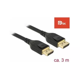 Delock DisplayPort kabel 8K 60 Hz 3 m DP 8K certifikováno Delock DisplayPort kabel 8K 60 Hz 3 m DP 8K certifikováno