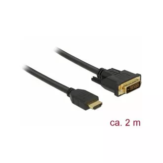 Delock Kabel HDMI na DVI 24+1 obousměrný 2 m Delock Kabel HDMI na DVI 24+1 obousměrný 2 m