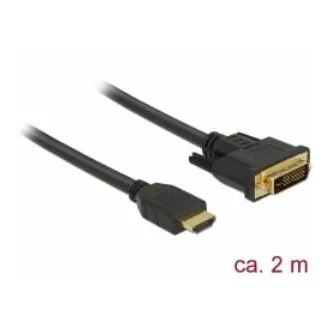Delock Kabel HDMI na DVI 24+1 obousměrný 2 m Delock Kabel HDMI na DVI 24+1 obousměrný 2 m