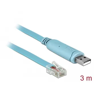 Delock Adapter USB 2.0 Type-A male > 1 x Serial RS-232 RJ45 male 3.0 m blue Delock Adapter USB 2.0 Type-A male > 1 x Serial RS-232 RJ45 male 3.0 m blue