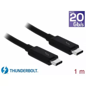 Delock Thunderbolt™ 3 (20 Gb/s) USB-C™ kabel samec > samec pasivní 1,0 m 5 A černý Delock Thunderbolt™ 3 (20 Gb/s) USB-C™ kabel samec > samec pasivní 1,0 m 5 A černý