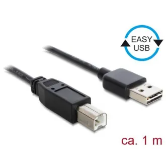 Delock Kabel EASY-USB 2.0 Typ-A samec > USB 2.0 Typ-B samec 1 m černý Delock Kabel EASY-USB 2.0 Typ-A samec > USB 2.0 Typ-B samec 1 m černý
