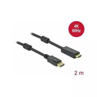 Delock Kabel z Active DisplayPort 1.2 na HDMI, 4K, 60 Hz 2 m Delock Kabel z Active DisplayPort 1.2 na HDMI, 4K, 60 Hz 2 m