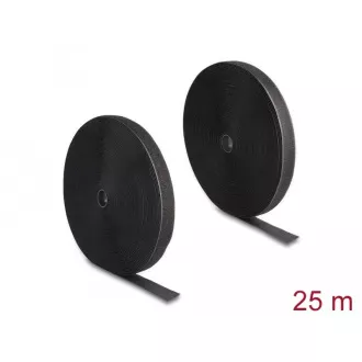 Delock Vysoce spolehlivý pásek na suchý zip D 25 m x Š 25 mm, černý Delock Vysoce spolehlivý pásek na suchý zip D 25 m x Š 25 mm, černý