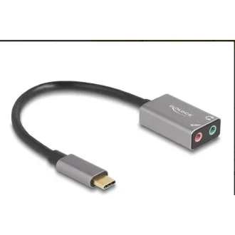 Delock Externí zvuková karta USB Type-C s audio adaptérem Plug & Play, 2 x 3,5 mm stereo jack Delock Externí zvuková karta USB Type-C s audio adaptérem Plug & Play, 2 x 3,5 mm stereo jack