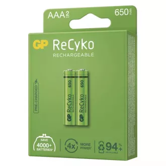 GP AAA ReCyko 650 mAh, nabíjecí, (HR03) 2 ks PP GP AAA ReCyko 650 mAh, nabíjecí, (HR03) 2 ks PP