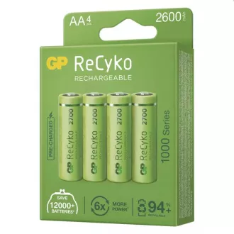GP AA ReCyko 2 600 mAh, nabíjecí, (HR6), 4 ks PP GP AA ReCyko 2 600 mAh, nabíjecí, (HR6), 4 ks PP
