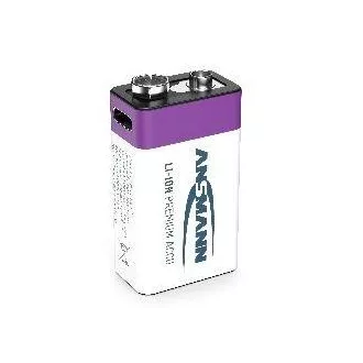 Ansmann Li-ion 9V Block, min 340mAh, s nabíjecí elektronikou, USB-C Ansmann Li-ion 9V Block, min 340mAh, s nabíjecí elektronikou, USB-C