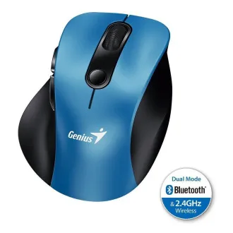 Genius Ergo 9000S, Myš, bezdrátová, optická, 2400DPI, 6 tlačítek, Bluetooth, 2.4GHz, USB, modrá Genius Ergo 9000S, Myš, bezdrátová, optická, 2400DPI, 6 tlačítek, Bluetooth, 2.4GHz, USB, modrá
