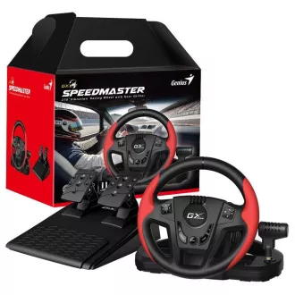 Genius GX Gaming SpeedMaster, Volant, pedály, řadicí páka, pro PC, PS3, PS4, USB, vibrace, černo-červený Genius GX Gaming SpeedMaster, Volant, pedály, řadicí páka, pro PC, PS3, PS4, USB, vibrace, černo-červený
