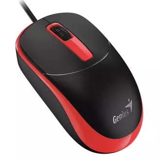 Genius DX-123 Myš, drátová, optická, 1200DPI, 3 tlačítka, USB, černo-červená Genius DX-123 Myš, drátová, optická, 1200DPI, 3 tlačítka, USB, černo-červená