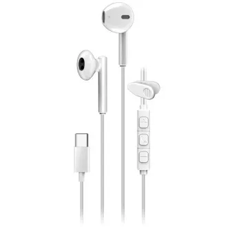Genius HS-M366 Headset, drátový, do uší, mikrofon, ovládání hlasitosti, 360° rotační klip, USB-C, bílý Genius HS-M366 Headset, drátový, do uší, mikrofon, ovládání hlasitosti, 360° rotační klip, USB-C, bílý