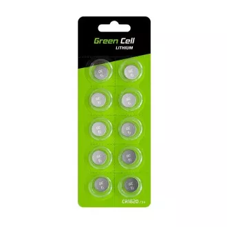 Green Cell Blister 10x Lithium Battery CR1620 3V 70mAh Button Green Cell Blister 10x Lithium Battery CR1620 3V 70mAh Button
