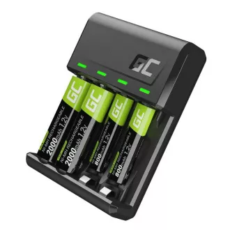 Green Cell GC VitalCharger set a dobíjecí baterie NiMH 2x AA 2000mAh 2x AAA 800mAh Green Cell GC VitalCharger set a dobíjecí baterie NiMH 2x AA 2000mAh 2x AAA 800mAh