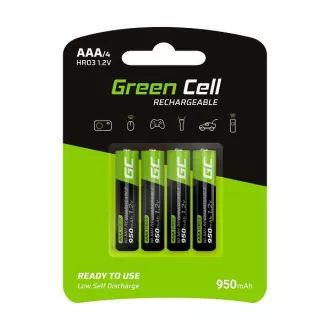 Green Cell Rechargeable Batteries 4x AAA HR03 950mAh Green Cell Rechargeable Batteries 4x AAA HR03 950mAh