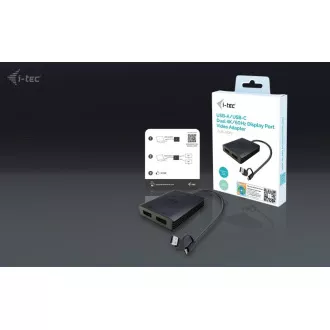 I-Tec USB-A/USB-C Dual 4K DP Video Adapter I-Tec USB-A/USB-C Dual 4K DP Video Adapter