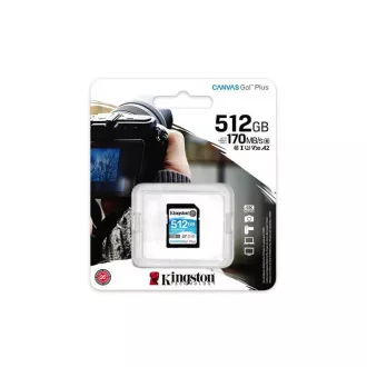 KINGSTON 512GB SDXC Canvas Go Plus Gen4 200MB/s C10 UHS-I U3 V30 KINGSTON 512GB SDXC Canvas Go Plus Gen4 200MB/s C10 UHS-I U3 V30