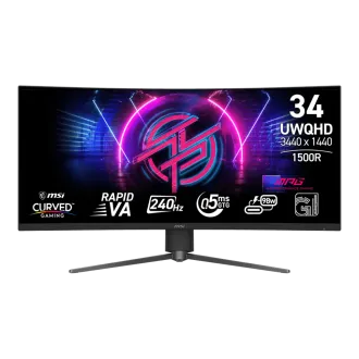 MSI Gaming monitor MPG 346CQRF X24, 34" Rapid VA zakřivený/3440x1440 (UWQHD)/240Hz/0,5ms/2xHDMI/DP/USB-A,B,C/Výšk.nastav