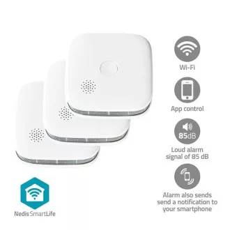 Nedis WIFIDS21WT SmartLife Detektor Kouře| Wi-Fi | Napájení z baterie | Životnost snímače: 10 Rok | 85 dB | Bílá | 1 ks