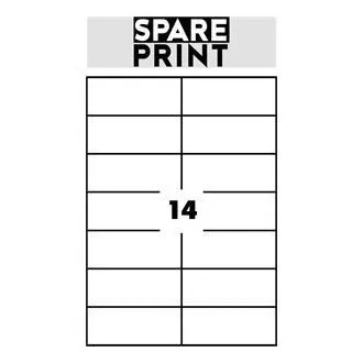 SPARE PRINT PREMIUM Samolepicí etikety bílé, 100 archů A4 v krabici (1arch/14x etiketa 105x42,3mm) SPARE PRINT PREMIUM Samolepicí etikety bílé, 100 archů A4 v krabici (1arch/14x etiketa 105x42,3mm)