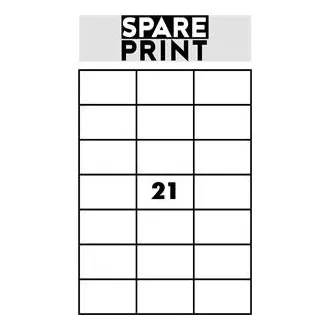 SPARE PRINT PREMIUM Samolepicí etikety bílé, 100 archů A4 v krabici (1arch/21x etiketa 70x42,3mm) SPARE PRINT PREMIUM Samolepicí etikety bílé, 100 archů A4 v krabici (1arch/21x etiketa 70x42,3mm)