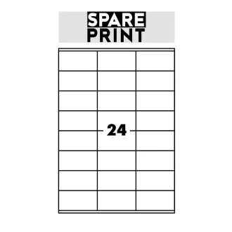 SPARE PRINT PREMIUM Samolepicí etikety bílé, 100 archů A4 v krabici (1arch/24x etiketa 70x36mm) SPARE PRINT PREMIUM Samolepicí etikety bílé, 100 archů A4 v krabici (1arch/24x etiketa 70x36mm)