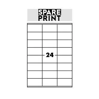 SPARE PRINT PREMIUM Samolepicí etikety bílé, 100 archů A4 v krabici (1arch/24x etiketa 70x36mm) SPARE PRINT PREMIUM Samolepicí etikety bílé, 100 archů A4 v krabici (1arch/24x etiketa 70x36mm)