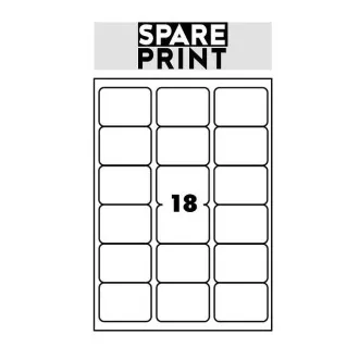 SPARE PRINT PREMIUM Samolepicí etikety bílé, 100 archů A4 v krabici (1arch/18x etiketa 68x47mm) SPARE PRINT PREMIUM Samolepicí etikety bílé, 100 archů A4 v krabici (1arch/18x etiketa 68x47mm)
