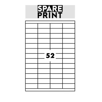 SPARE PRINT PREMIUM Samolepicí etikety bílé, 100 archů A4 v krabici (1arch/52x etiketa 52,5x21,2mm) SPARE PRINT PREMIUM Samolepicí etikety bílé, 100 archů A4 v krabici (1arch/52x etiketa 52,5x21,2mm)