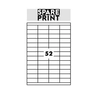 SPARE PRINT PREMIUM Samolepicí etikety bílé, 100 archů A4 v krabici (1arch/52x etiketa 52,5x21,2mm) SPARE PRINT PREMIUM Samolepicí etikety bílé, 100 archů A4 v krabici (1arch/52x etiketa 52,5x21,2mm)