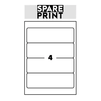 SPARE PRINT PREMIUM Samolepicí etikety bílé, 100 archů A4 v krabici (1arch/4x etiketa 192x61mm) SPARE PRINT PREMIUM Samolepicí etikety bílé, 100 archů A4 v krabici (1arch/4x etiketa 192x61mm)
