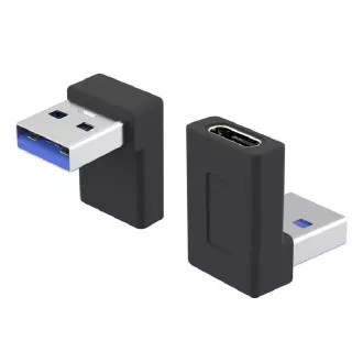 PremiumCord zahnutý 90° Adaptér USB-C Female - USB-C Male 40Gbps Aluminium PremiumCord zahnutý 90° Adaptér USB-C Female - USB-C Male 40Gbps Aluminium