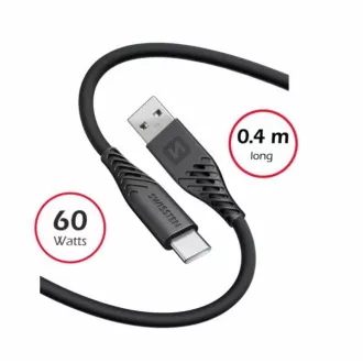 SWISSTEN DATOVÝ KABEL SOFT SILICONE USB / USB-C 0,4 M ČERNÝ SWISSTEN DATOVÝ KABEL SOFT SILICONE USB / USB-C 0,4 M ČERNÝ