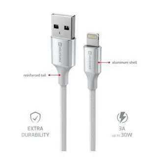 SWISSTEN DATOVÝ KABEL TEXTILE II USB / LIGHTNING 1,5 M BÍLÝ SWISSTEN DATOVÝ KABEL TEXTILE II USB / LIGHTNING 1,5 M BÍLÝ