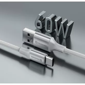 SWISSTEN DATOVÝ KABEL TEXTILE II USB / USB-C 1,5 M BÍLÝ SWISSTEN DATOVÝ KABEL TEXTILE II USB / USB-C 1,5 M BÍLÝ
