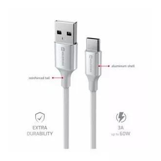 SWISSTEN DATOVÝ KABEL TEXTILE II USB / USB-C 1,5 M BÍLÝ SWISSTEN DATOVÝ KABEL TEXTILE II USB / USB-C 1,5 M BÍLÝ