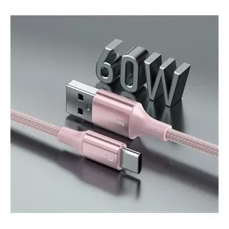 SWISSTEN DATOVÝ KABEL TEXTILE II USB / USB-C 1,5 M RŮŽOVÝ SWISSTEN DATOVÝ KABEL TEXTILE II USB / USB-C 1,5 M RŮŽOVÝ