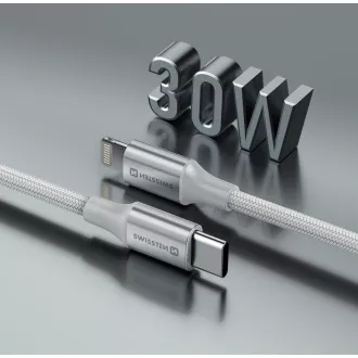 SWISSTEN DATOVÝ KABEL TEXTILE II USB-C / LIGHTNING 1,5 M BÍLÝ SWISSTEN DATOVÝ KABEL TEXTILE II USB-C / LIGHTNING 1,5 M BÍLÝ