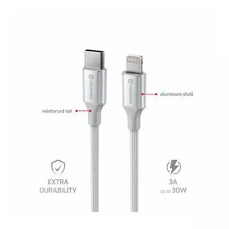 SWISSTEN DATOVÝ KABEL TEXTILE II USB-C / LIGHTNING 1,5 M BÍLÝ SWISSTEN DATOVÝ KABEL TEXTILE II USB-C / LIGHTNING 1,5 M BÍLÝ