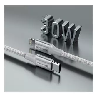 SWISSTEN DATOVÝ KABEL TEXTILE II USB-C / LIGHTNING 1,5 M BÍLÝ SWISSTEN DATOVÝ KABEL TEXTILE II USB-C / LIGHTNING 1,5 M BÍLÝ