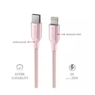SWISSTEN DATOVÝ KABEL TEXTILE II USB-C / LIGHTNING 1,5 M RŮŽOVÝ SWISSTEN DATOVÝ KABEL TEXTILE II USB-C / LIGHTNING 1,5 M RŮŽOVÝ