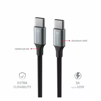 SWISSTEN DATOVÝ KABEL TEXTILE II USB-C / USB-C 1,5 M ČERNÝ SWISSTEN DATOVÝ KABEL TEXTILE II USB-C / USB-C 1,5 M ČERNÝ