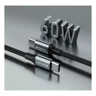 SWISSTEN DATOVÝ KABEL TEXTILE II USB-C / USB-C 1,5 M ČERNÝ SWISSTEN DATOVÝ KABEL TEXTILE II USB-C / USB-C 1,5 M ČERNÝ