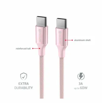 SWISSTEN DATOVÝ KABEL TEXTILE II USB-C / USB-C 1,5 M RŮŽOVÝ SWISSTEN DATOVÝ KABEL TEXTILE II USB-C / USB-C 1,5 M RŮŽOVÝ