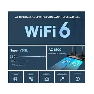 TP-Link Archer VX1800V - AX1800 Wi-Fi 6 VDSL/ADSL Modem a Router, USB 2.0 pro 3G/4G a Media, RJ-11 pro VoIP Telefon, Eas TP-Link Archer VX1800V - AX1800 Wi-Fi 6 VDSL/ADSL Modem a Router, USB 2.0 pro 3G/4G a Media, RJ-11 pro VoIP Telefon, Eas