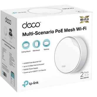 TP-Link Deco X50-PoE(2-pack) - AX3000 Multi-Gig 2,5 Gbps Meshový Wi-Fi 6 systém s PoE - HomeShield (2-pack) TP-Link Deco X50-PoE(2-pack) - AX3000 Multi-Gig 2,5 Gbps Meshový Wi-Fi 6 systém s PoE - HomeShield (2-pack)