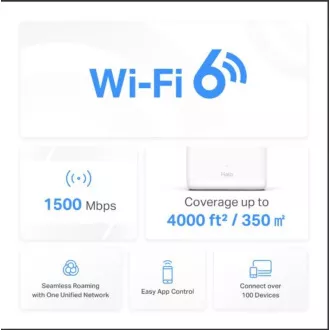 TP-Link WiFi router Mercusys Halo H60X(2-pack) WiFi 6, AX1500, 3x GLAN2,4/5 GHz TP-Link WiFi router Mercusys Halo H60X(2-pack) WiFi 6, AX1500, 3x GLAN2,4/5 GHz