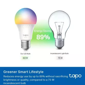 TP-Link Tapo L535E, Chytrá Wi-Fi LED žárovka barevná, 2500-6500K, E27 TP-Link Tapo L535E, Chytrá Wi-Fi LED žárovka barevná, 2500-6500K, E27