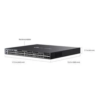 TP-Link SG6654X Omada 48-Port Gigabitový Stackable L3 Switch, 48 gigabitových RJ45 portů a 6× 10 Gbps SFP+ slotů