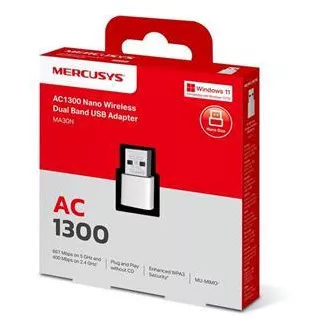 MERCUSYS MA30N - AC1300 Bezdrátový dvoupásmový USB nano adaptér MERCUSYS MA30N - AC1300 Bezdrátový dvoupásmový USB nano adaptér